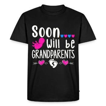 Bientôt nous serons grand-mère et grand-père, nous serons grands-parents - T-shirt Premium bio Homme - noir - Devant - Nico (187cm)