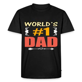 no1 papa du monde - T-shirt Premium bio Homme - noir - Devant - Nico (187cm)