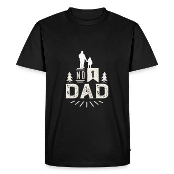 no1 papa du monde - T-shirt Premium bio Homme - noir - Devant - Nico (187cm)