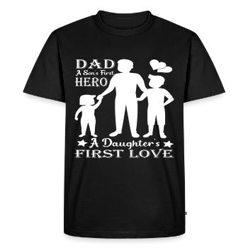 Father and son - father and daughter gift father - Men's Premium Organic T-Shirt - black - Front - Nico (187cm)
