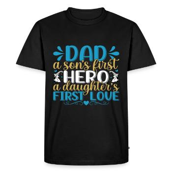 Father and son - father and daughter gift father - Men's Premium Organic T-Shirt - black - Front - Nico (187cm)