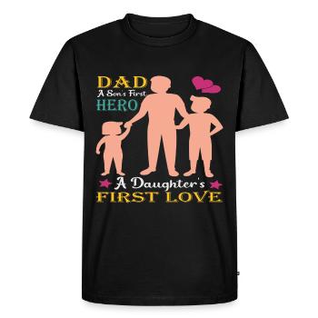 Father and son - father and daughter gift father - Men's Premium Organic T-Shirt - black - Front - Nico (187cm)