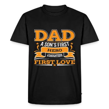 Father and son - father and daughter gift father - Men's Premium Organic T-Shirt - black - Front - Nico (187cm)