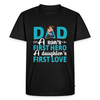 Father and son - father and daughter gift father - Men's Premium Organic T-Shirt - black - Front - Nico (187cm)
