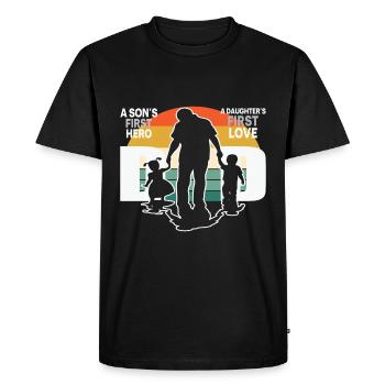 Father and son - father and daughter gift father - Men's Premium Organic T-Shirt - black - Front - Nico (187cm)