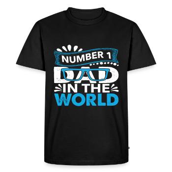 no1 papa du monde - T-shirt Premium bio Homme - noir - Devant - Nico (187cm)