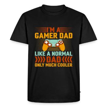FÊTE DES PÈRES Joueur - T-shirt Premium bio Homme - noir - Devant - Nico (187cm)