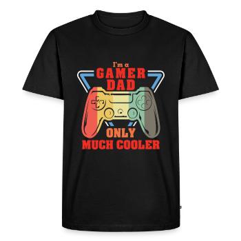 FÊTE DES PÈRES Joueur - T-shirt Premium bio Homme - noir - Devant - Nico (187cm)