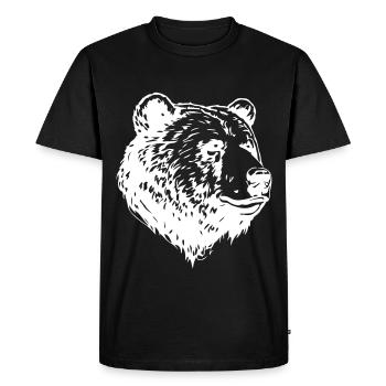 Tête de grizzli d’ours - T-shirt Premium bio Homme - noir - Devant - Nico (187cm)