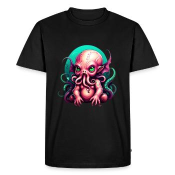 Le charme de Lovecraft : l’adorable bébé mignon Cthulhu - T-shirt Premium bio Homme - noir - Devant - Nico (187cm)