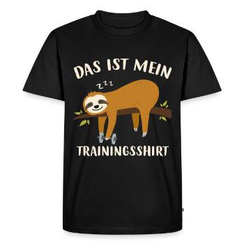 Chemise d’entraînement de paresseux - T-shirt Premium bio Homme - noir - Devant - Nico (187cm)