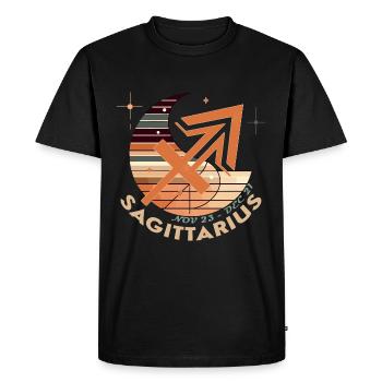 Sagittarius - Vintage astrology Art for astrology - Men's Premium Organic T-Shirt - black - Front - Nico (187cm)