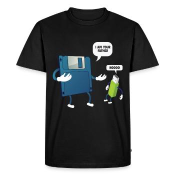 Father _ Son Disque Floppy ... Programmeur & Nerd - T-shirt Premium bio Homme - noir - Devant - Nico (187cm)