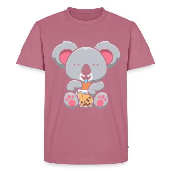 Bubble Milk Tea Koala Drinking Boba Milk Tea - Männer Premium Bio T-Shirt - Mauve - Vorne - Nico (187cm)