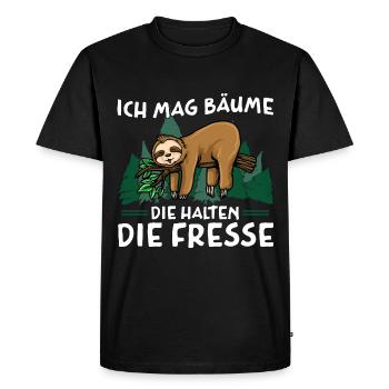 I like trees that keep their mouths shut - Men's Premium Organic T-Shirt - black - Front - Nico (187cm)