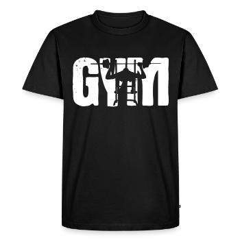 Gymnase Développé couché Bocybuilding Fitness Gym - T-shirt Premium bio Homme - noir - Devant - Nico (187cm)