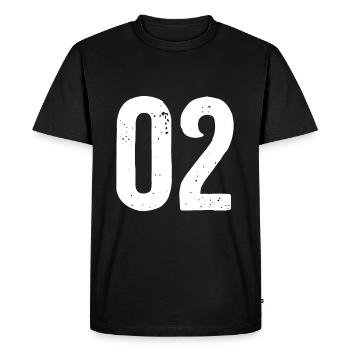 02 Numéros Blanc - T-shirt Premium bio Homme - noir - Devant - Nico (187cm)