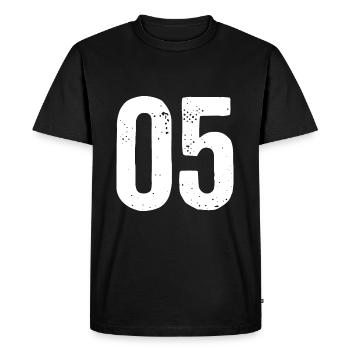 05 Numéros Blanc - T-shirt Premium bio Homme - noir - Devant - Nico (187cm)