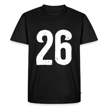 26 Numéros Blanc - T-shirt Premium bio Homme - noir - Devant - Nico (187cm)