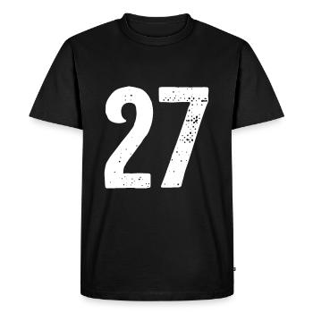 27 Numéros Blanc - T-shirt Premium bio Homme - noir - Devant - Nico (187cm)