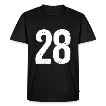 28 Numéros Blanc - T-shirt Premium bio Homme - noir - Devant - Nico (187cm)