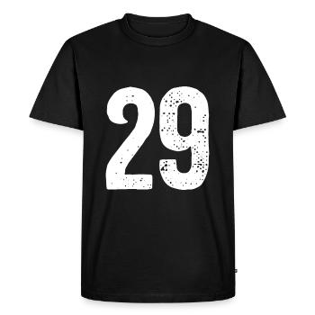 29 Numbers White - Men's Premium Organic T-Shirt - black - Front - Nico (187cm)
