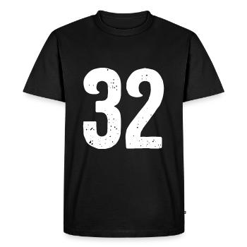 32 Numéros Blanc - T-shirt Premium bio Homme - noir - Devant - Nico (187cm)