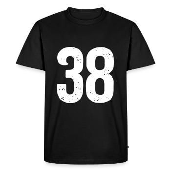 38 Numéros Blanc - T-shirt Premium bio Homme - noir - Devant - Nico (187cm)