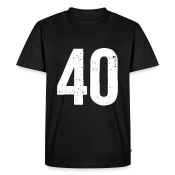 40 numéros blancs - T-shirt Premium bio Homme - noir - Devant - Nico (187cm)