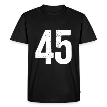45 Numéros Blanc - T-shirt Premium bio Homme - noir - Devant - Nico (187cm)