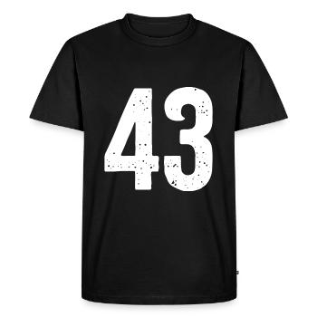 43 Numéros Blanc - T-shirt Premium bio Homme - noir - Devant - Nico (187cm)