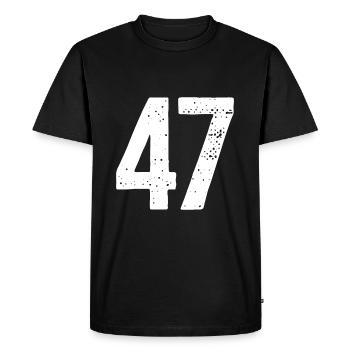 47 Numéros Blanc - T-shirt Premium bio Homme - noir - Devant - Nico (187cm)