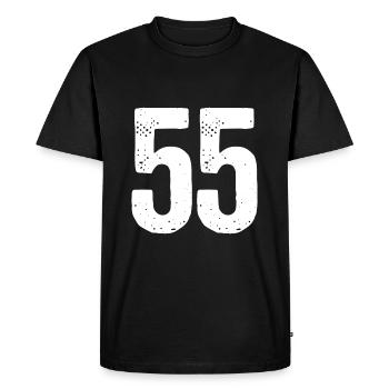 55 numéros blancs - T-shirt Premium bio Homme - noir - Devant - Nico (187cm)