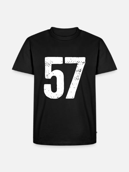 57 Numbers White - Men's Premium Organic T-Shirt - black