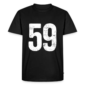 59 Numéros Blanc - T-shirt Premium bio Homme - noir - Devant - Nico (187cm)