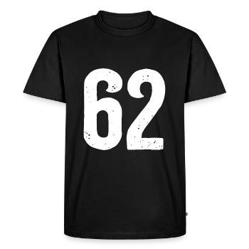 62 Numéros Blanc - T-shirt Premium bio Homme - noir - Devant - Nico (187cm)