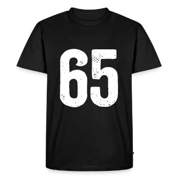 65 Numéros Blanc - T-shirt Premium bio Homme - noir - Devant - Nico (187cm)