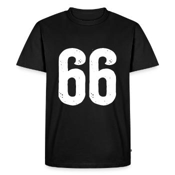 66 Numbers White - Men's Premium Organic T-Shirt - black - Front - Nico (187cm)