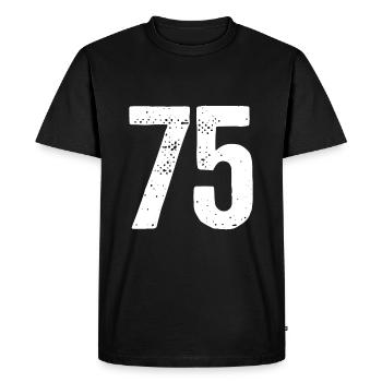 75 Numbers White - Men's Premium Organic T-Shirt - black - Front - Nico (187cm)