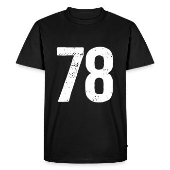 78 Numéros Blanc - T-shirt Premium bio Homme - noir - Devant - Nico (187cm)