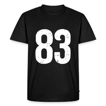 83 Numéros Blanc - T-shirt Premium bio Homme - noir - Devant - Nico (187cm)