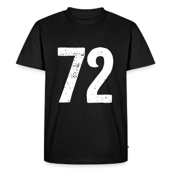 72 Numéros Blanc - T-shirt Premium bio Homme - noir - Devant - Nico (187cm)
