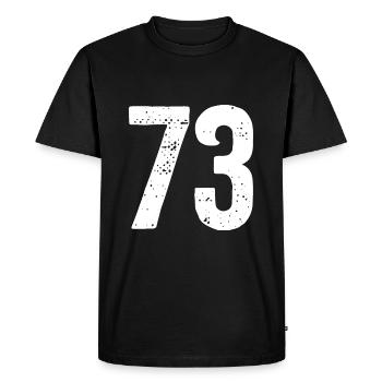 73 Numéros Blanc - T-shirt Premium bio Homme - noir - Devant - Nico (187cm)