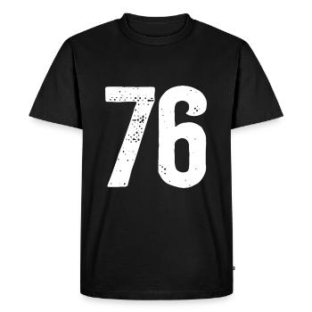 76 Numéros Blanc - T-shirt Premium bio Homme - noir - Devant - Nico (187cm)