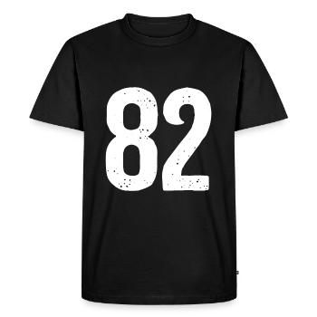 82 Numéros Blanc - T-shirt Premium bio Homme - noir - Devant - Nico (187cm)
