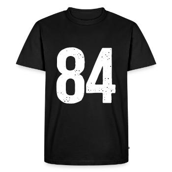 84 Numéros Blanc - T-shirt Premium bio Homme - noir - Devant - Nico (187cm)