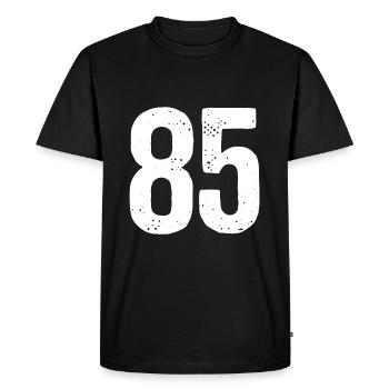 85 Numbers White - Men's Premium Organic T-Shirt - black - Front - Nico (187cm)