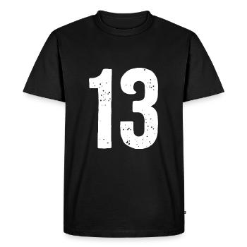 13 Numéros Blanc - T-shirt Premium bio Homme - noir - Devant - Nico (187cm)