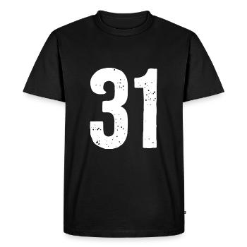 31 Numéros Blanc - T-shirt Premium bio Homme - noir - Devant - Nico (187cm)