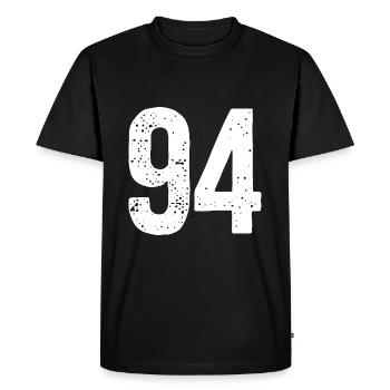 94 Numéros Blanc - T-shirt Premium bio Homme - noir - Devant - Nico (187cm)